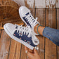 Spring And Autumn New Casual All-match Flat Lace-up Plus Size Low-top Canvas Shoes For Women.
