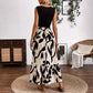 Spring And Summer Fashion Print Stitching Dress.