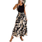 Spring And Summer Fashion Print Stitching Dress.