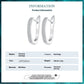 Sterling Silver S925 Simple Zircon Ear Clip White Gold Plated Smooth.