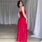 Summer New Pure Desire Style Fashion Ruffles Slim Fit Patchwork Suspender Skirt.
