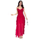 Summer New Pure Desire Style Fashion Ruffles Slim Fit Patchwork Suspender Skirt.
