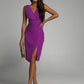 Summer V-neck Sleeveless Split High Waist Dress.
