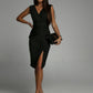 Summer V-neck Sleeveless Split High Waist Dress.