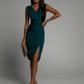 Summer V-neck Sleeveless Split High Waist Dress.