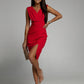 Summer V-neck Sleeveless Split High Waist Dress.