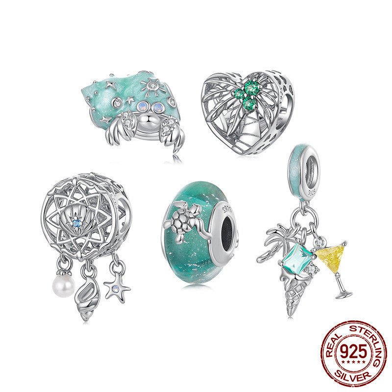 Summer Vacation Style Ins925 Silver Bead Scattered Beads.