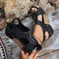 Summer Zipper Wedges Sandals Women's Lightweight Height Increasing Shoes Fashion Casual Sandals.
