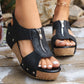 Summer Zipper Wedges Sandals Women's Lightweight Height Increasing Shoes Fashion Casual Sandals.