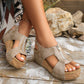 Summer Zipper Wedges Sandals Women's Lightweight Height Increasing Shoes Fashion Casual Sandals.