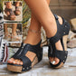 Summer Zipper Wedges Sandals Women's Lightweight Height Increasing Shoes Fashion Casual Sandals.