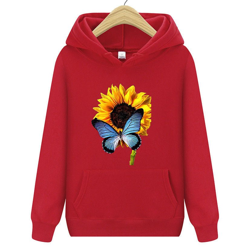 Sunflower Butterfly Sweater Women's Clothing.