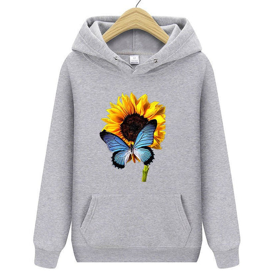 Sunflower Butterfly Sweater Women's Clothing.