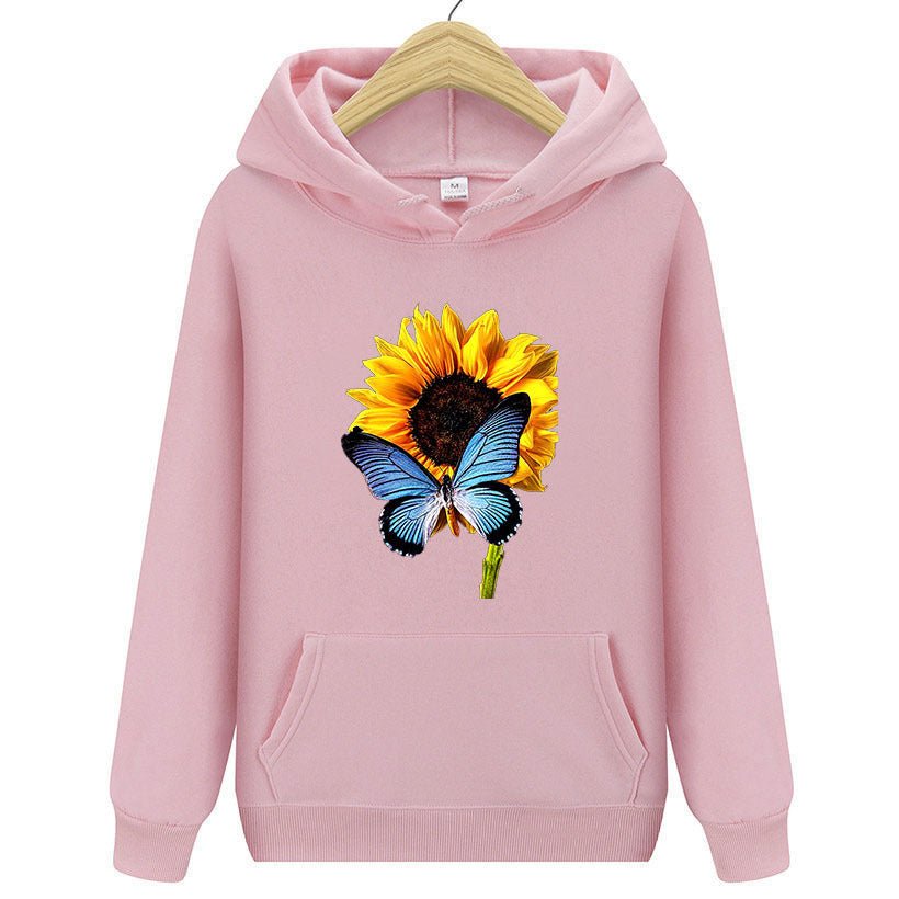 Sunflower Butterfly Sweater Women's Clothing.