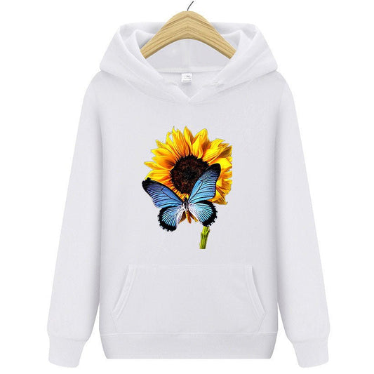 Sunflower Butterfly Sweater Women's Clothing.