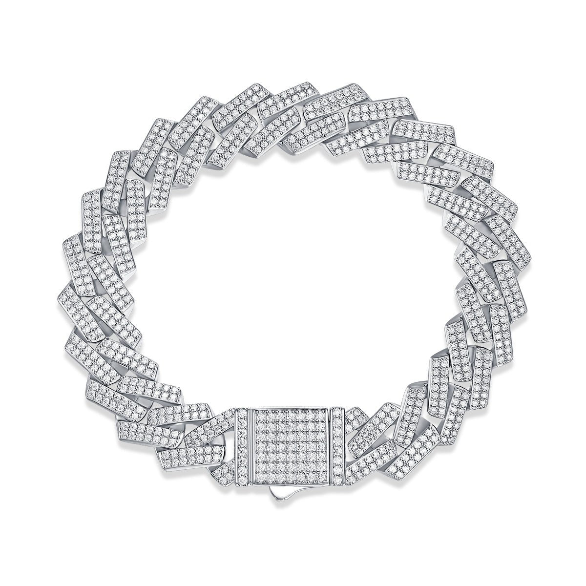 The Keel Luxury Fashion Mossan Diamond S925 Silver Bracelet Rivaling Natural Diamonds.