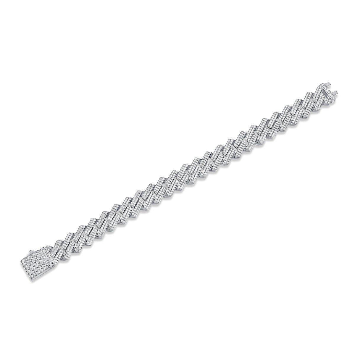 The Keel Luxury Fashion Mossan Diamond S925 Silver Bracelet Rivaling Natural Diamonds.