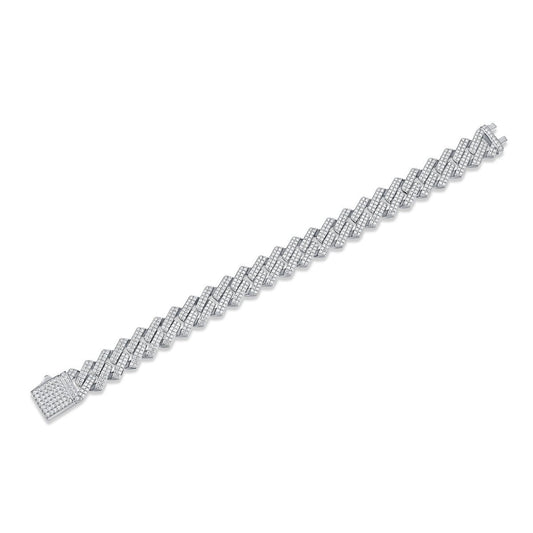 The Keel Luxury Fashion Mossan Diamond S925 Silver Bracelet Rivaling Natural Diamonds.