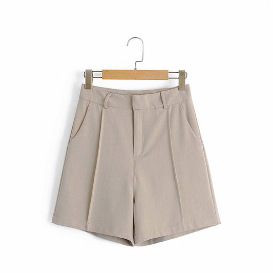 TRAF  Short Chic Avec Poches Pour Femmes, Vintage, Taille Haute, Pantalons Courts.