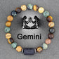 Twelve Constellations Bracelets Natural Stone Pendant Planet Birthday Gift.