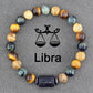Twelve Constellations Bracelets Natural Stone Pendant Planet Birthday Gift.