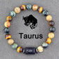 Twelve Constellations Bracelets Natural Stone Pendant Planet Birthday Gift.