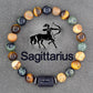 Twelve Constellations Bracelets Natural Stone Pendant Planet Birthday Gift.