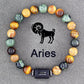 Twelve Constellations Bracelets Natural Stone Pendant Planet Birthday Gift.