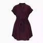 V-neck Short Sleeve Dress With Belt Summer Fashion Bowknot Dresses For Women Clothing.
