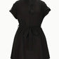 V-neck Short Sleeve Dress With Belt Summer Fashion Bowknot Dresses For Women Clothing.
