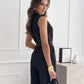 V-neck Sleeveless Jumpsuit With Belt Design Summer Fashion Trousers Women's Clothing.