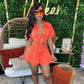 Washed Old Fitted Waist Turn-down Collar Large Open Jumpsuit.