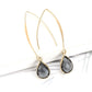 Water Drop Vintage Long Crystal Glass Earrings.
