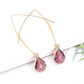 Water Drop Vintage Long Crystal Glass Earrings.