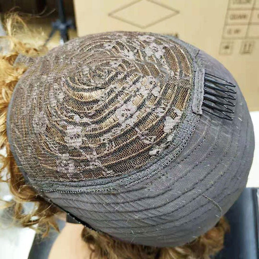 Water Wave Human Hair Wigs With Bangs.
