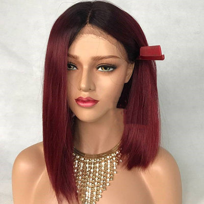 Water Wave Peruvian Human Hair Glueless Lace Front Wigs Cap.