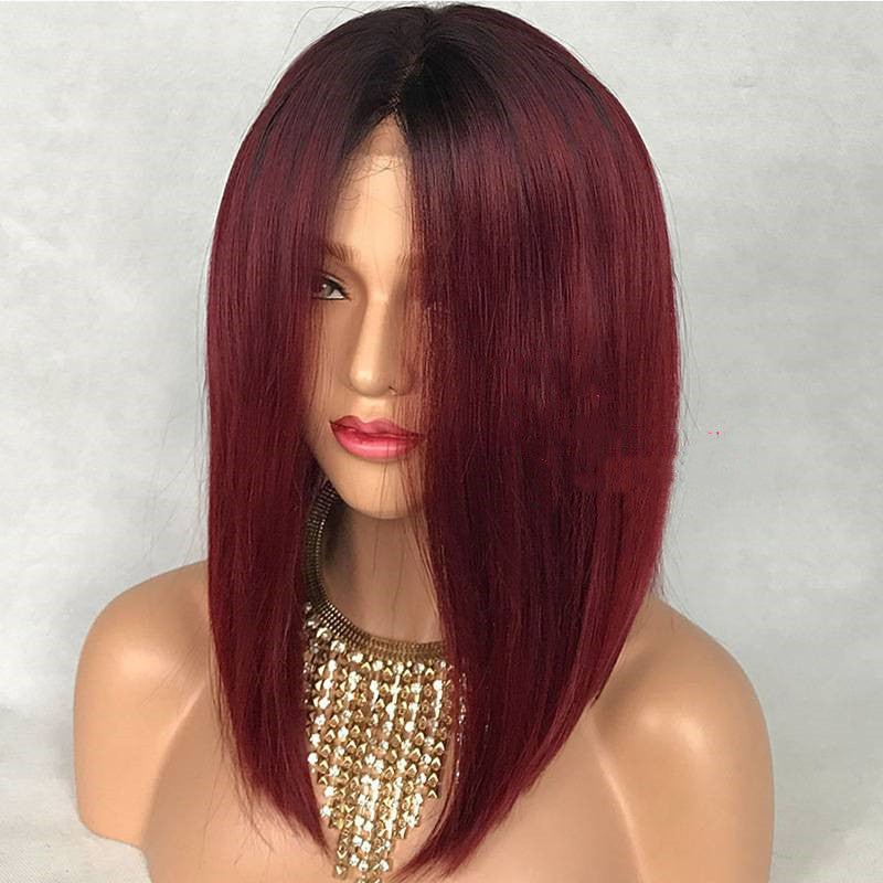 Water Wave Peruvian Human Hair Glueless Lace Front Wigs Cap.