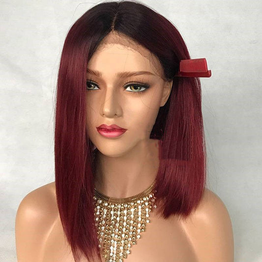 Water Wave Peruvian Human Hair Glueless Lace Front Wigs Cap.