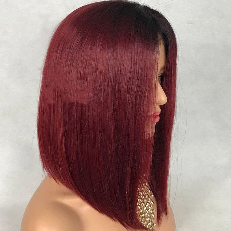 Water Wave Peruvian Human Hair Glueless Lace Front Wigs Cap.