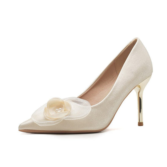Wedding Shoes Stiletto High-end Applique High Heels.