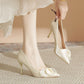Wedding Shoes Stiletto High-end Applique High Heels.