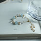 White Crystal Aquamarine Crystal Bracelet.