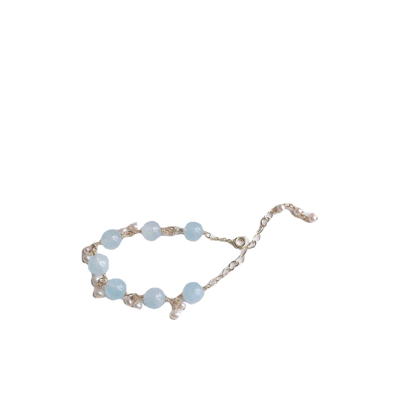 White Crystal Aquamarine Crystal Bracelet.