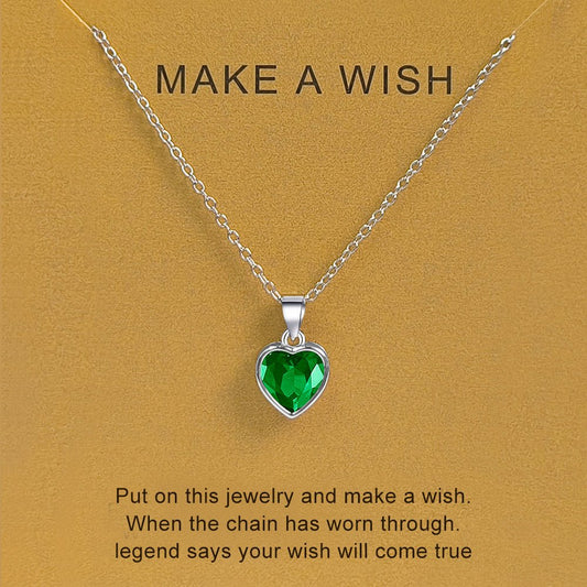 Wishing Heart Shaped Emerald Necklace.