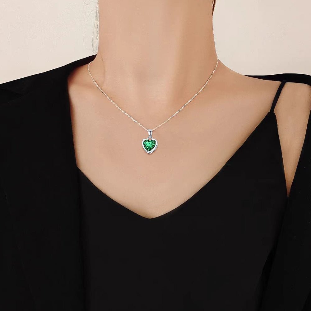 Wishing Heart Shaped Emerald Necklace.