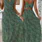 Women's Bohemian Style Suspender Stitching Dress Long Dress Maxi Vacation Beach Outfit.