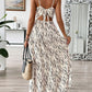 Women's Bohemian Style Suspender Stitching Dress Long Dress Maxi Vacation Beach Outfit.