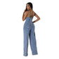 Women's Clothing Fashion Suspenders Denim Jumpsuit.