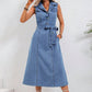 Women's Clothing Retro Waist-controlled Slimming Denim Dress.