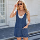 Women's Denim Overalls Dress With Pockets Sling Mid-length Dresses Summer.
